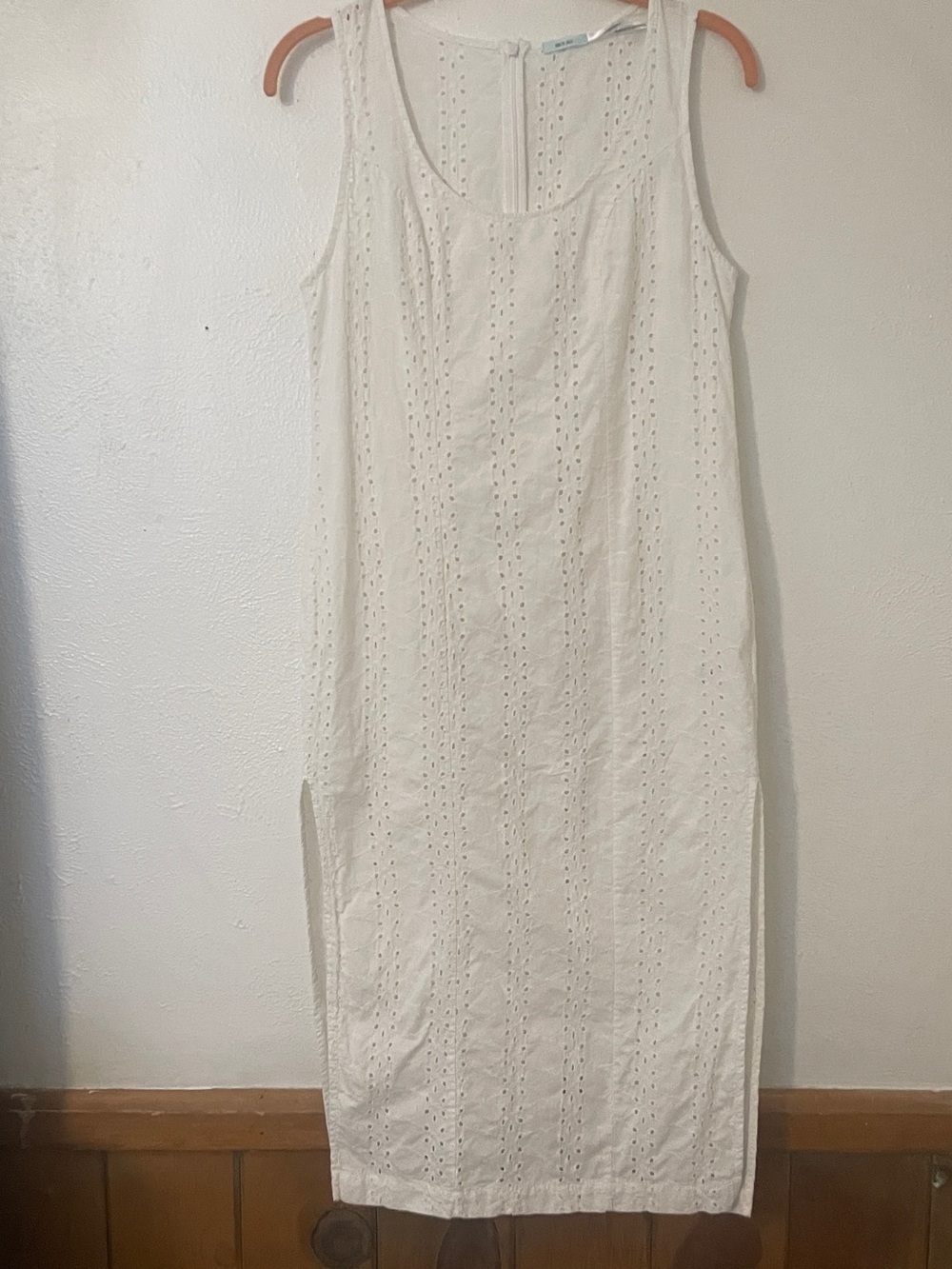 Kimchi Blue White Eyelet Side Slit Maxi Dress Size O